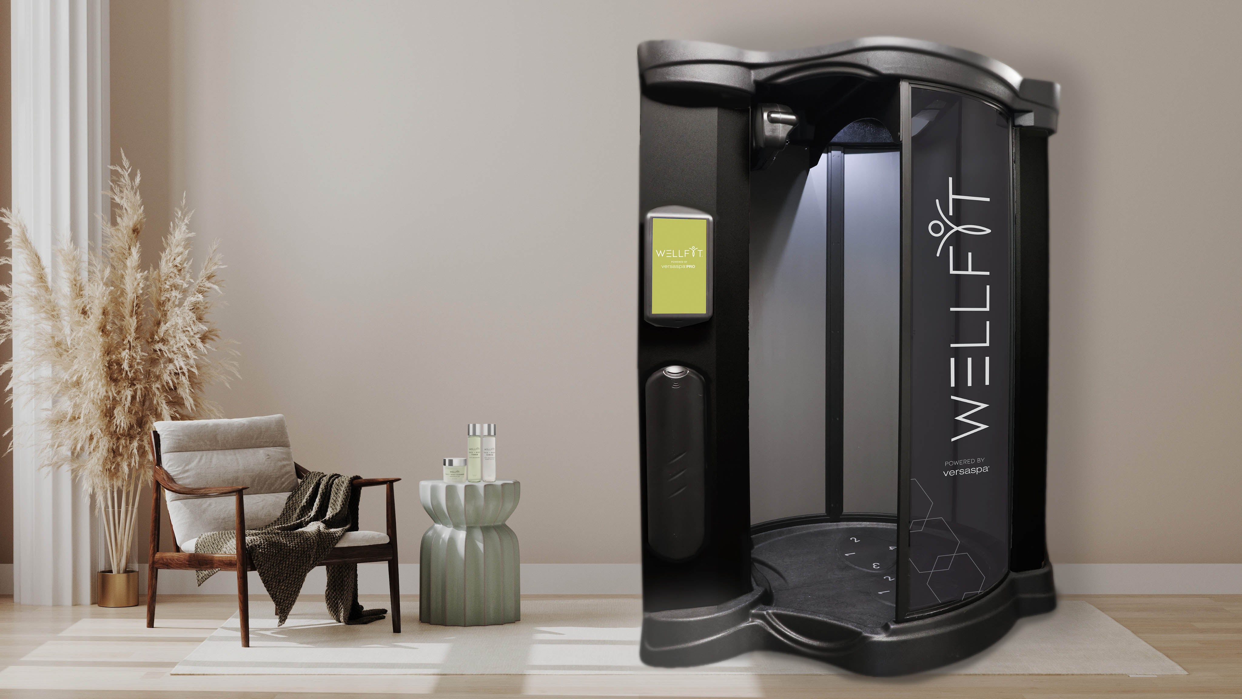 WellFit full-body treatment booth in a calm interior